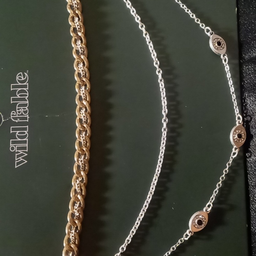 Wild fable layered three necklaces stacked 14, 16, 18 inches long